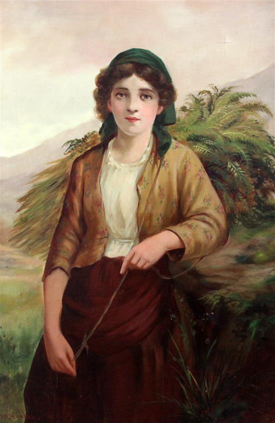 David W. Haddon (fl.1884-1914) The Fern Collector, 30 x 19.5in.